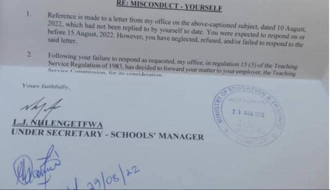 Education Ministry Under Secretary Union refers SNAT President’s matter to Teaching Service Commission(TSC) Education Ministry Under Secretary Union refers SNAT President’s matter to Teaching Service Commission(TSC)