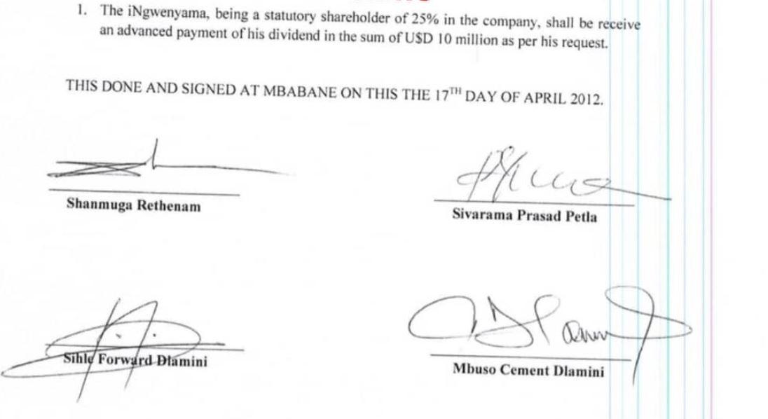 MINERAL DEAL:How King’s Secretary Sihle Dlamini signed over R100million theft of public funds on behalf of Mswati MINERAL DEAL:How King’s Secretary Sihle Dlamini signed over R100million theft of public funds on behalf of Mswati