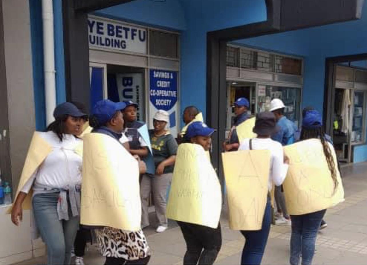 Bunye Betfu Savings Cooperative engaged in a protest action Bunye Betfu Savings Cooperative engaged in a protest action