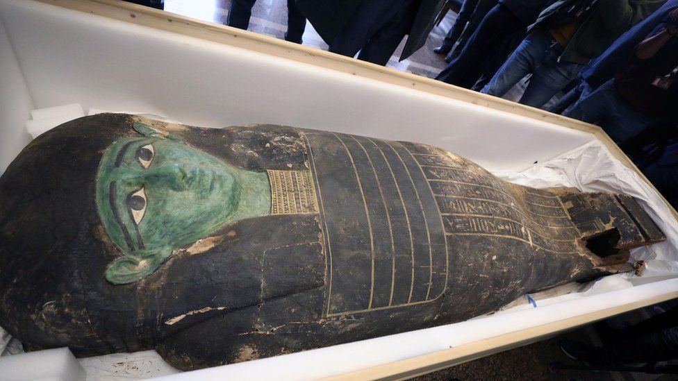 Ancient Egyptian 'Green Coffin' returned to Cairo by US Ancient Egyptian 'Green Coffin' returned to Cairo by US