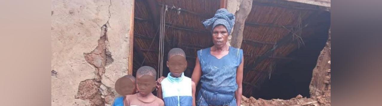 Member of Mswati’s Lutsango Lwabomake regiment LaGadlela homeless, stick and mud house destroyed by floods Member of Mswati’s Lutsango Lwabomake regiment LaGadlela homeless, stick and mud house destroyed by floods