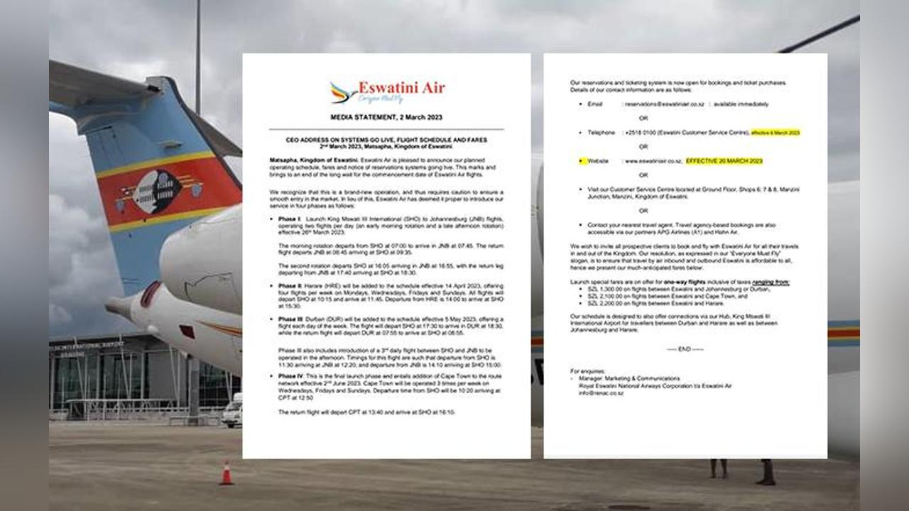 “WE WILL AFFORD TO FLY”- EMASWATI EXPRESS EXCITEMENT ON ESWATINI AIR TICKET FARES “WE WILL AFFORD TO FLY”- EMASWATI EXPRESS EXCITEMENT ON ESWATINI AIR TICKET FARES