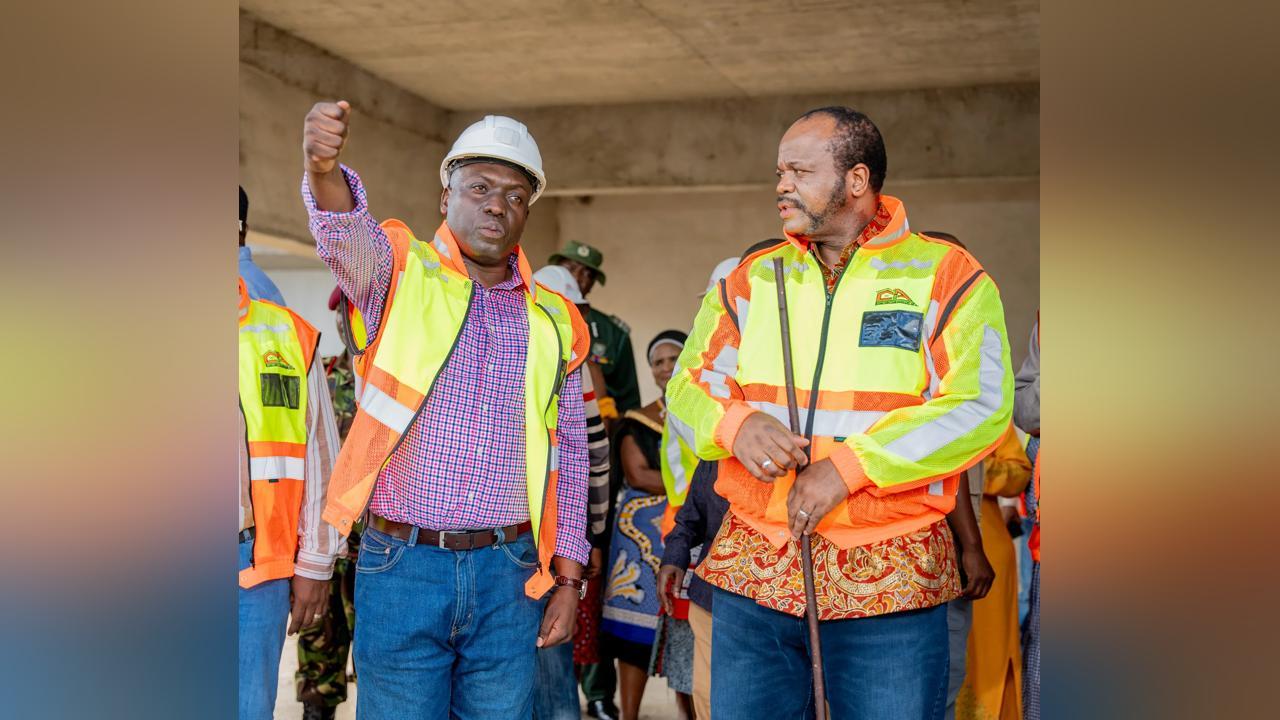 His Majesty King Mswati III toured an under-construction hotel site at