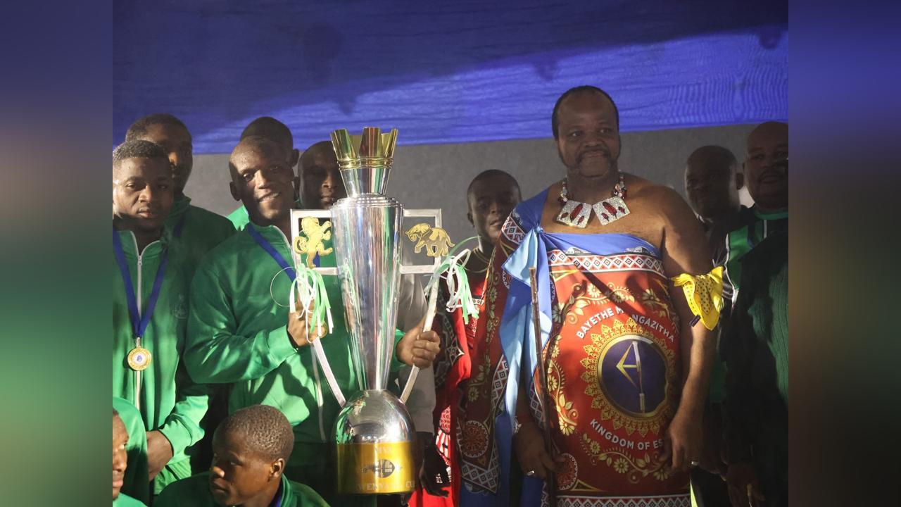 His Majesty King Mswati lll awards Ingwenyama Cup Champions Green Mamba