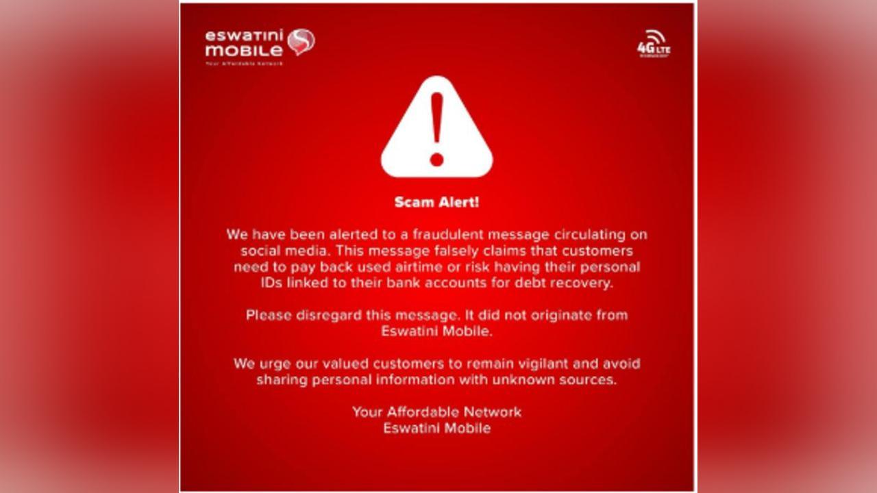 Eswatini Mobile Denounces Fraudulent Message Eswatini Mobile Denounces Fraudulent Message