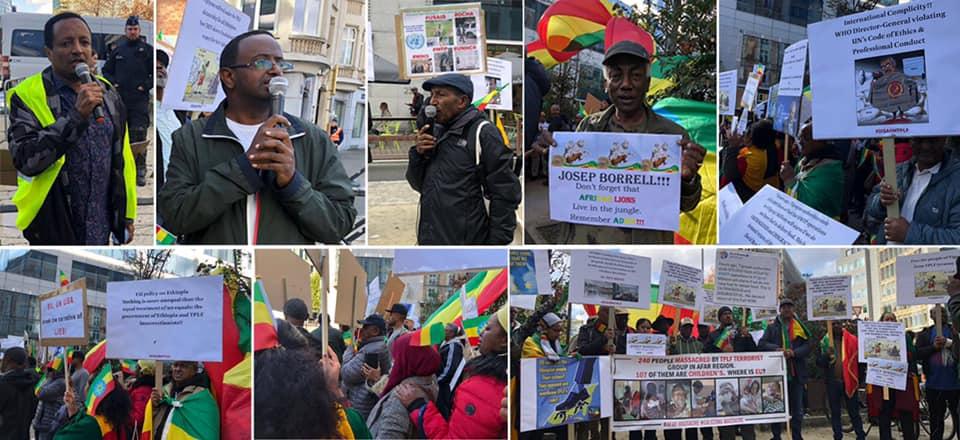Ethiopians stage a demonstration in front of the European Commission Ethiopians stage a demonstration in front of the European Commission