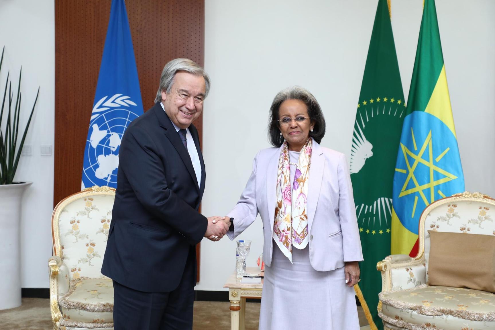 President Sahle-Work Confers with UN Secretary-General Antonio Gutteres