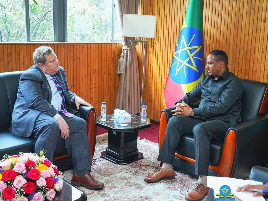 Foreign State Minister Mesganu Hold Talks with US Special Envoy for Horn of Africa Foreign State Minister Mesganu Hold Talks with US Special Envoy for Horn of Africa