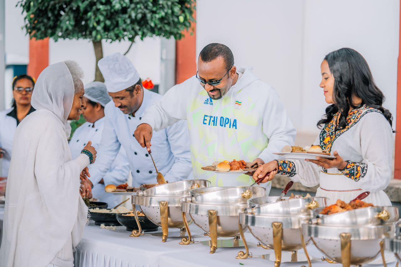 PM Abiy, First Lady Share New Year Holiday Meal with Elderly, Impoverished Sections of Society PM Abiy, First Lady Share New Year Holiday Meal with Elderly, Impoverished Sections of Society
