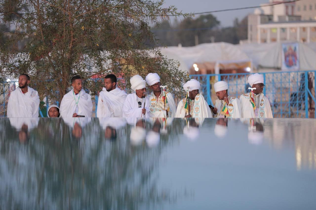 Ethiopian Christians Celebrating Orthodox Epiphany Holiday Ethiopia