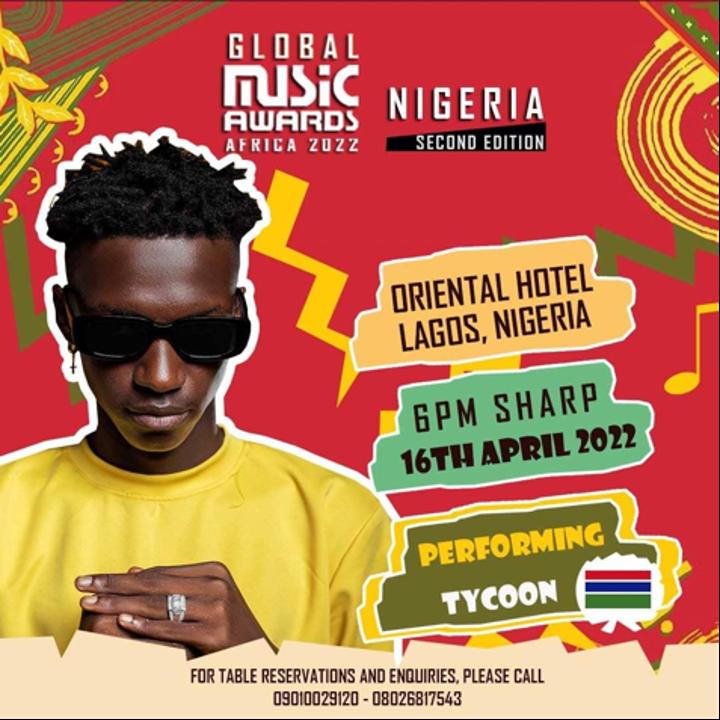 Tycoon invited to Global Music Awards Africa in Nigeria