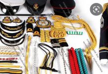 Ban on use of military accoutrements! Ban on use of military accoutrements!