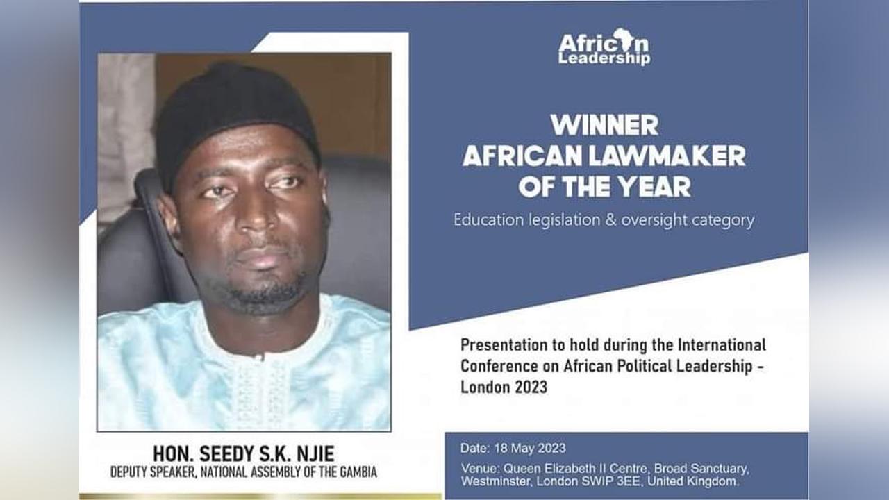 Gambia’s Deputy Speaker Wins African Lawmaker Of The Year Award