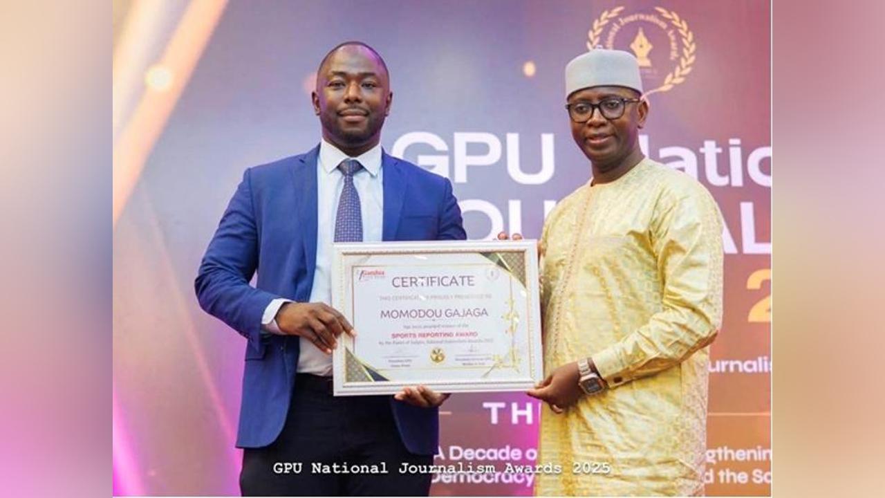 Brikama Utd Honors Momodou Gajaga for GPU Award Brikama Utd Honors Momodou Gajaga for GPU Award