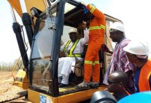 Veep Cuts Sod for Six Garrison Sports Centre in Tamale