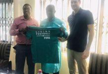 GFA president presented with FIFA branded shirt