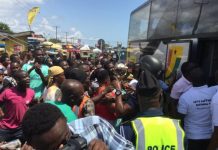 PHOTOS: Black Stars mobbed at Winneba on their way to Cape Coast