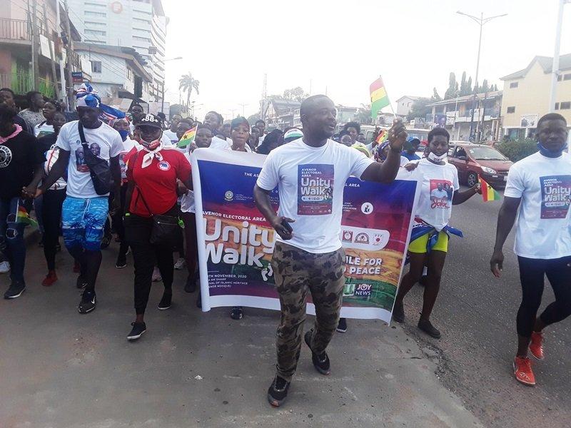 Supporters of NPP and NDC in Avenor undertake peace walk