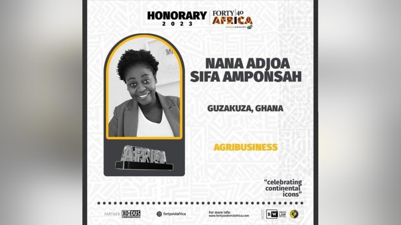 Ghana’s Nana Adjoa Sifa Amponsah wins African Honorary Agribusiness Award in South Africa Ghana’s Nana Adjoa Sifa Amponsah wins African Honorary Agribusiness Award in South Africa