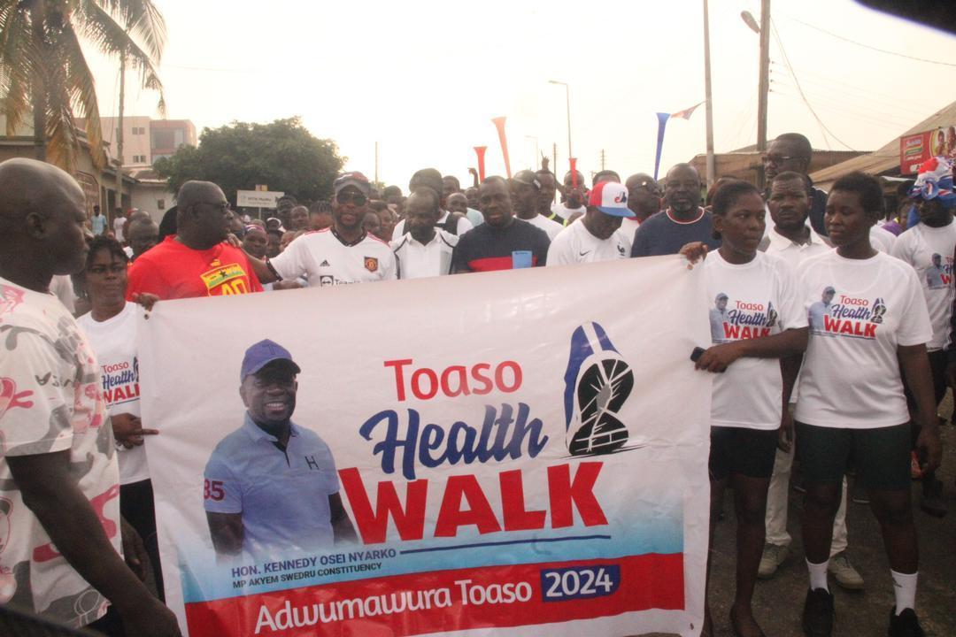Akim Swedru MP energizes base through health walk Akim Swedru MP energizes base through health walk