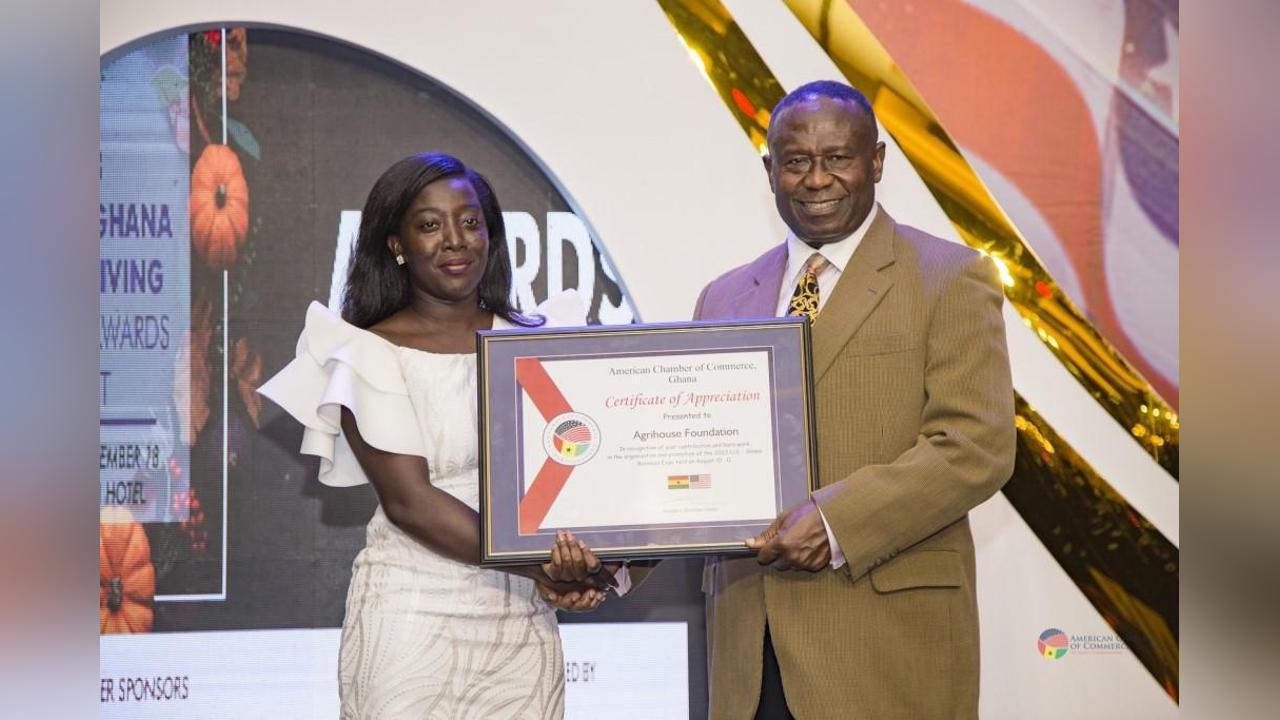 Agrihouse Foundation honoured for Promoting 2023 U.S-Ghana Business Expo Agrihouse Foundation honoured for Promoting 2023 U.S-Ghana Business Expo