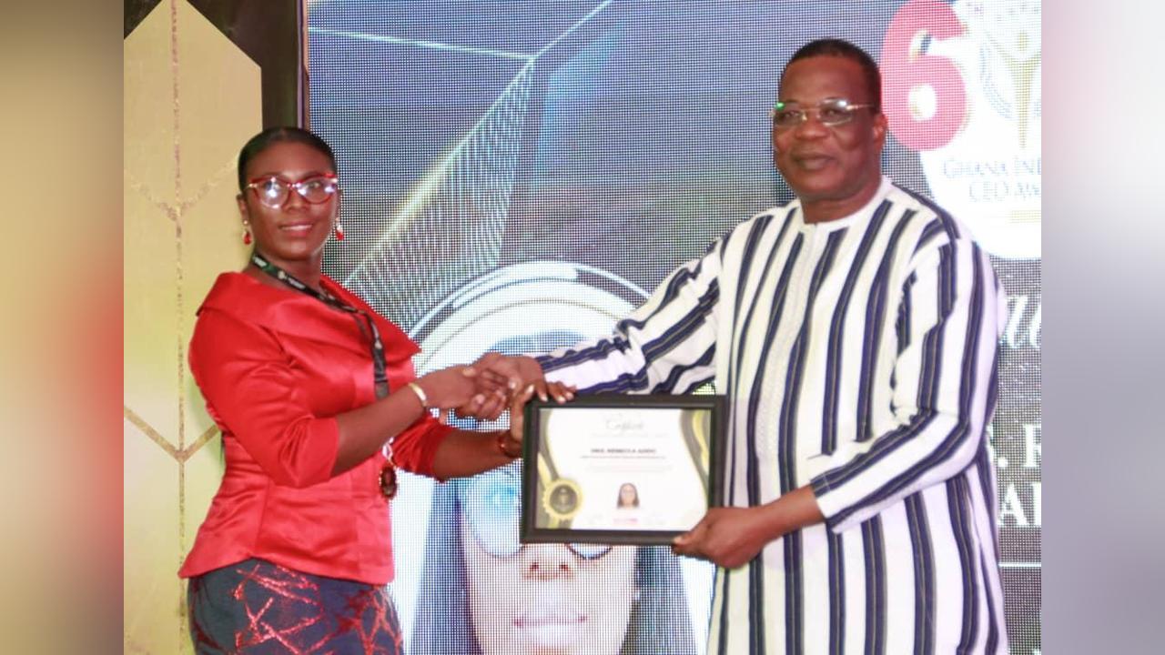 Mrs. Rebecca Addo Receives Ghana Most Respected CEO Award at the Ghana Industry Awards Mrs. Rebecca Addo Receives Ghana Most Respected CEO Award at the Ghana Industry Awards