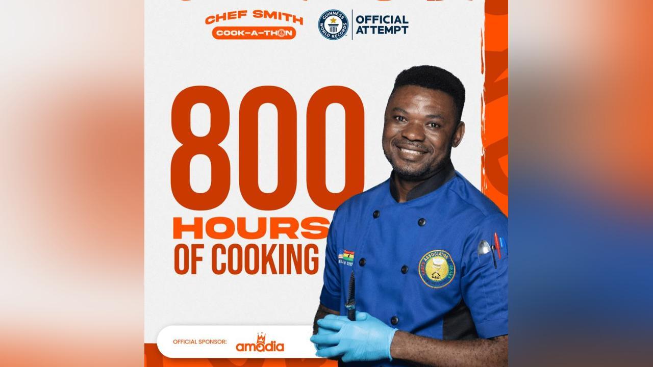Cook-A-Thon: Ghanaian Chef Ebenezer Smith Announces himself as New World Record Holder for Longest Cooking Cook-A-Thon: Ghanaian Chef Ebenezer Smith Announces himself as New World Record Holder for Longest Cooking