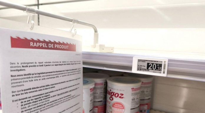 Toxine Céréulide Détectée dans Lait Infantile en France Toxine Céréulide Détectée dans Lait Infantile en France