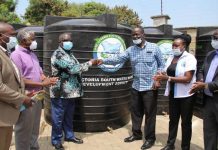 LVSWWDA donates water tanks to bolster Covid-19 fight in Homa Bay