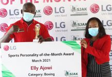 SJAK AWARD: Heavyweight boxer Elly Ajowi named best sports personality in March
