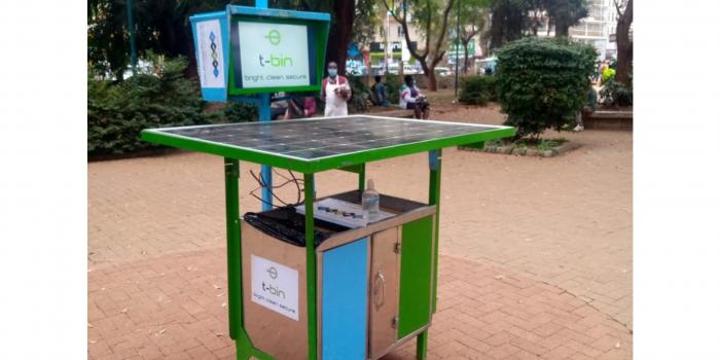 Kenyan Youth Invents Smart Dustbin With CCTV, Wifi & Screen Board Kenyan Youth Invents Smart Dustbin With CCTV, Wifi & Screen Board