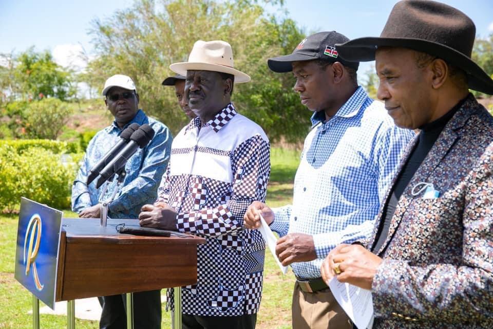 Four Mt Kenya governors pledge to rally region behind Raila Four Mt Kenya governors pledge to rally region behind Raila