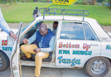 Ruto rides an old Toyota Celica in Nyahururu