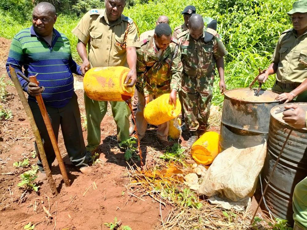 Police raid alcohol distillery in palatial Juja house Police raid alcohol distillery in palatial Juja house