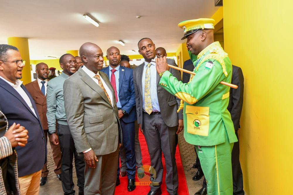 Light moment as Gachagua teaches UDA guard how to salute - kenya