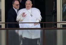 Pope Francis leaves hospital after five weeks of treatment for pneumonia Pope Francis leaves hospital after five weeks of treatment for pneumonia