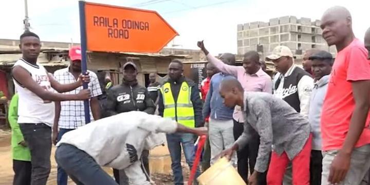 Njiru Residents Name Kamatuto Estate Road After Raila Njiru Residents Name Kamatuto Estate Road After Raila