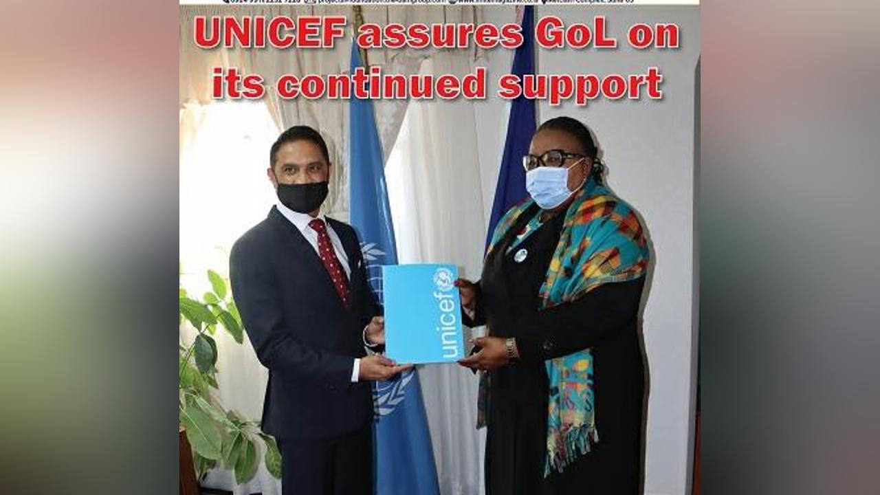 UNICEF assures GoL on its continued support