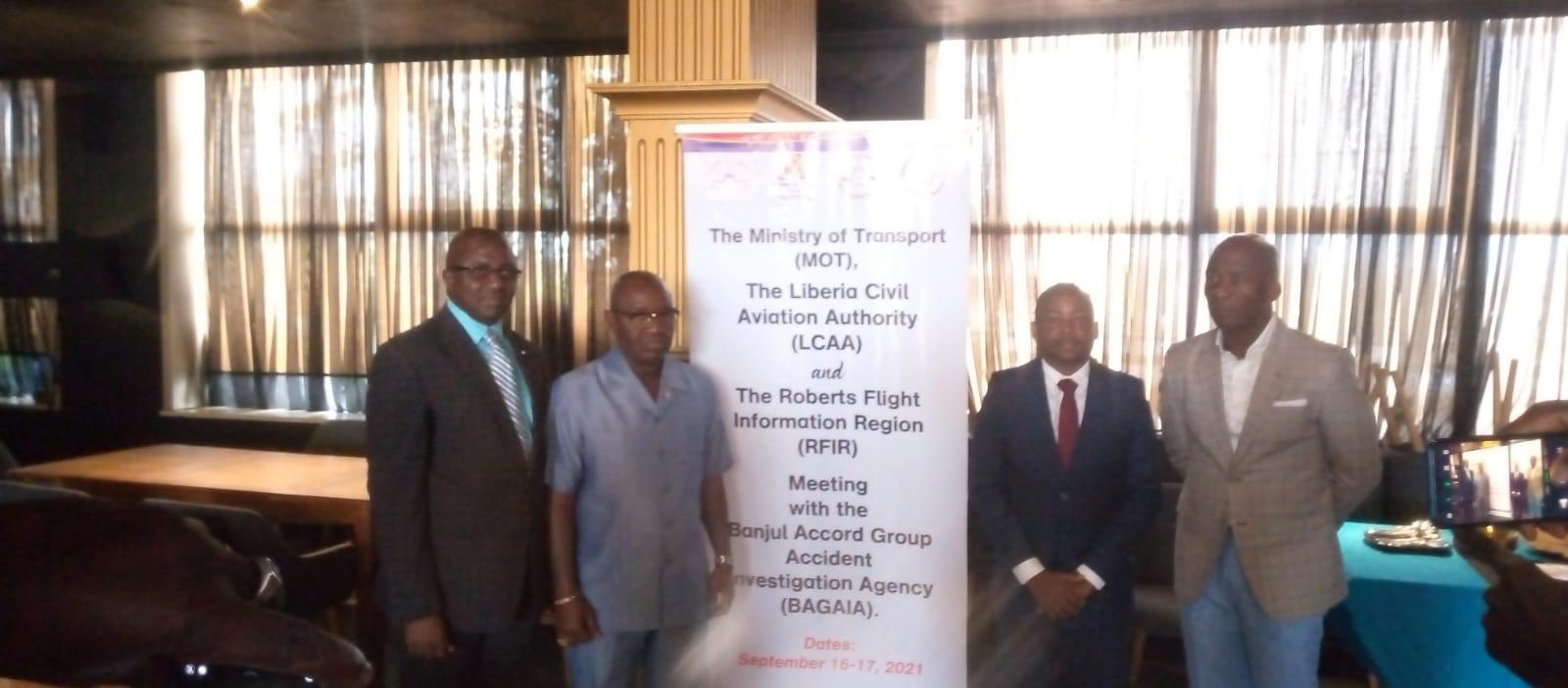 Liberia Civil Aviation Authority, Ministry of Transport and Roberts Flight Information Host Joint Meeting with BAGAIA to Establish Aircraft Investigative Bureau in Liberia Liberia Civil Aviation Authority, Ministry of Transport and Roberts Flight Information Host Joint Meeting with BAGAIA to Establish Aircraft Investigative Bureau in Liberia