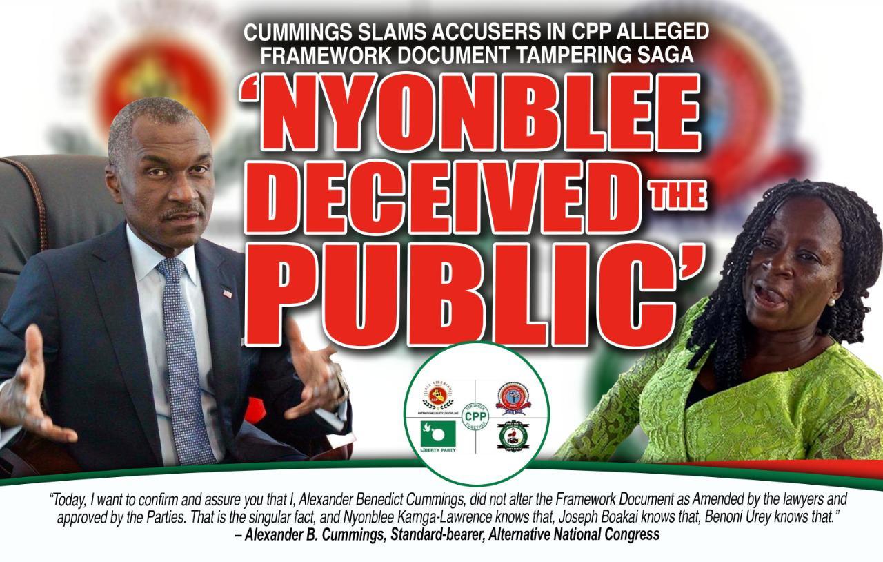 Cummings Hint Witch-hunt in CPP; Calls for Lawyers’ Validation of Investigative Findings on Alleged Framework Tampering Cummings Hint Witch-hunt in CPP; Calls for Lawyers’ Validation of Investigative Findings on Alleged Framework Tampering