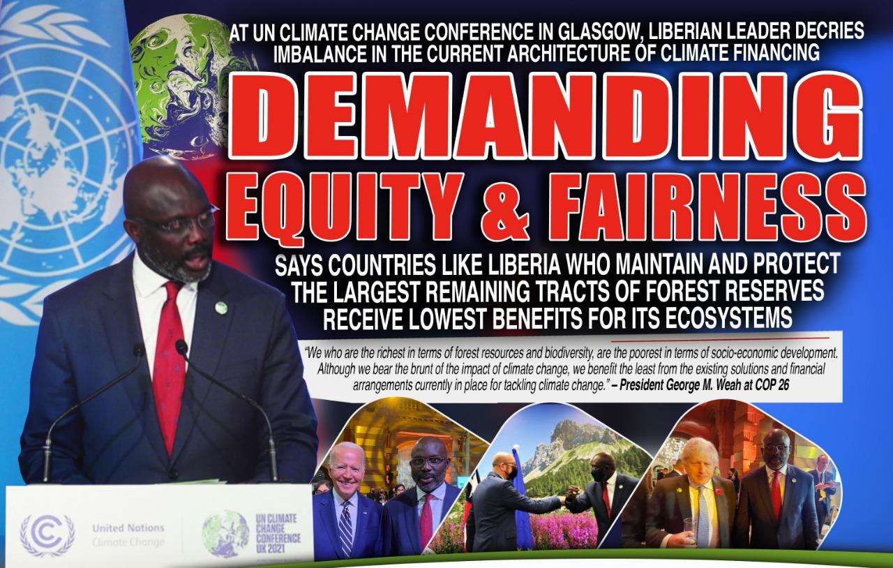 President Weah Calls World Leaders’ Attention to the Imbalance in Climate Financing; Says Countries Like Liberia Deserve Better