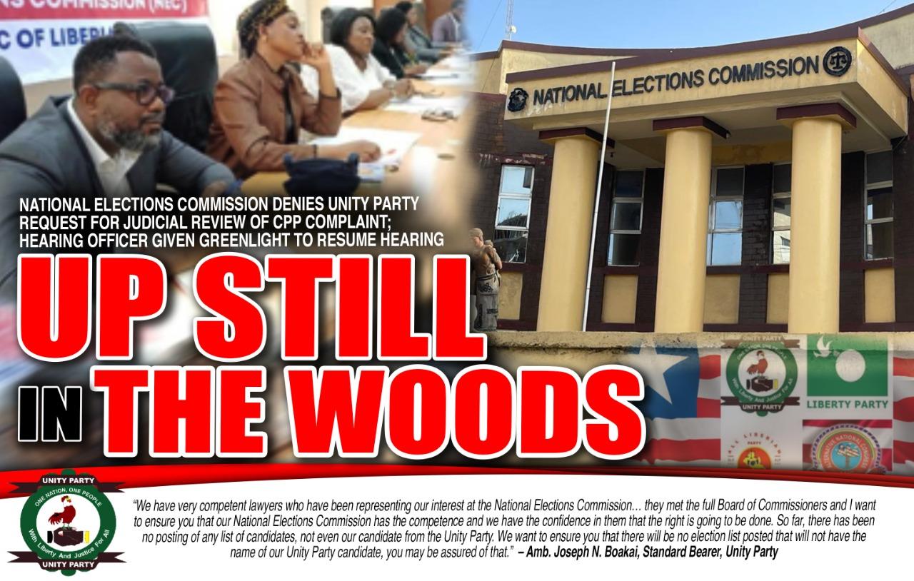Liberia: National Elections Commission Board Denies Unity Party Request to Dismiss CPP Complaint as Hearing Delays Listing for Lofa County Senatorial By-election Liberia: National Elections Commission Board Denies Unity Party Request to Dismiss CPP Complaint as Hearing Delays Listing for Lofa County Senatorial By-election