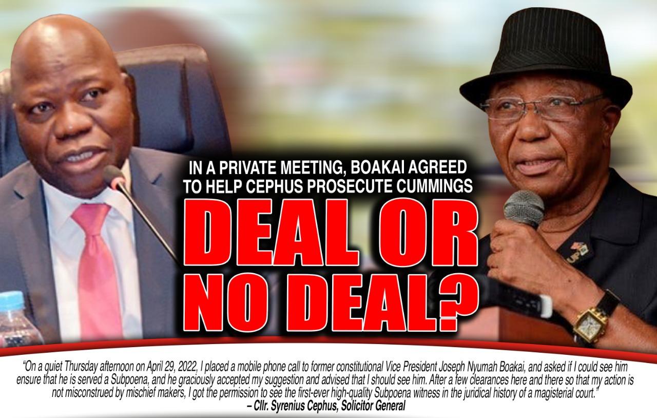 Solicitor General’s Private Meeting with ‘Star Witness’ Joseph Boakai Raises Suspicion of Settlement Solicitor General’s Private Meeting with ‘Star Witness’ Joseph Boakai Raises Suspicion of Settlement