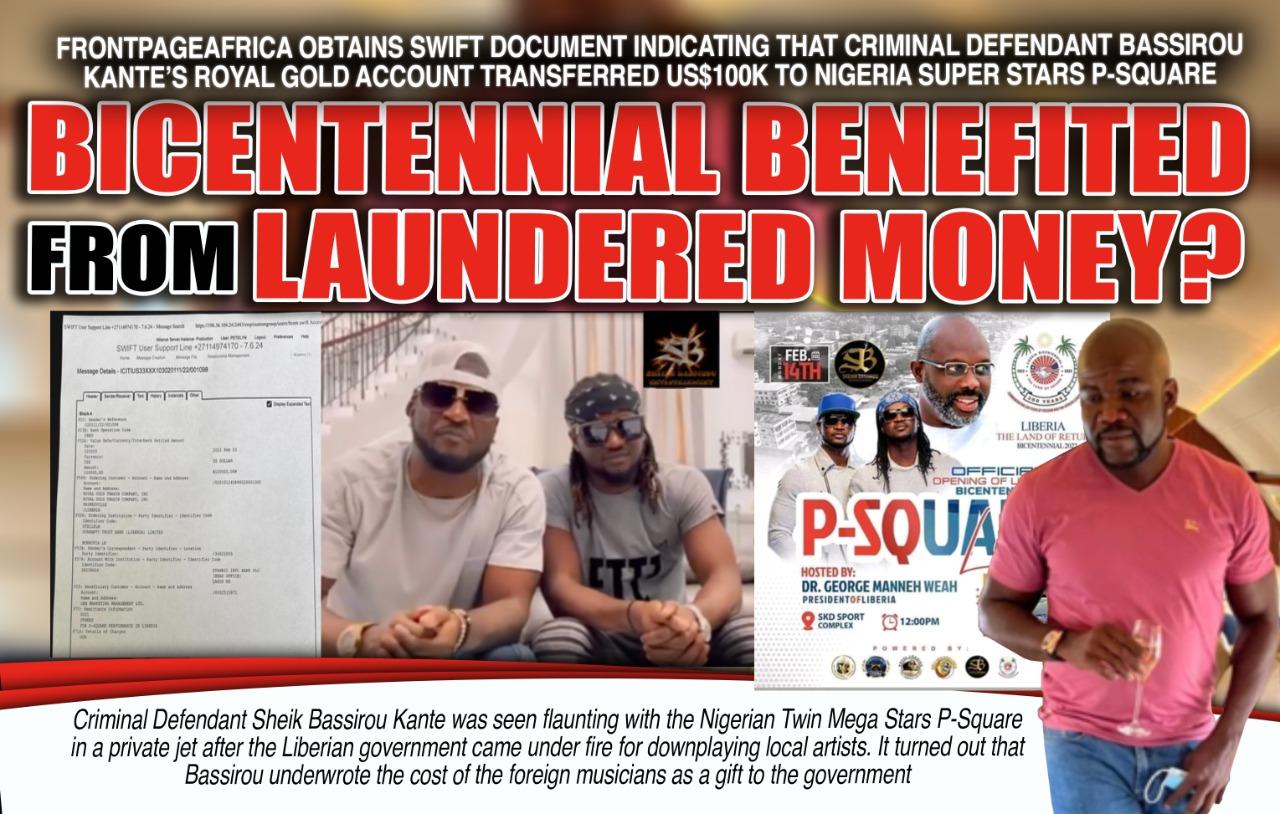 Swift Transfer Document Shows Criminal Defendant Sheik Bassirou Kante Paid US$100k for P-Square Bicentennial Celebration Swift Transfer Document Shows Criminal Defendant Sheik Bassirou Kante Paid US$100k for P-Square Bicentennial Celebration