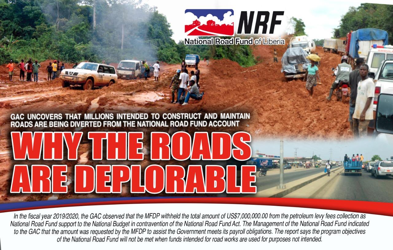 Liberia: Millions of Dollars Intended for Road Construction and Maintenance Diverted While Roads Remain Deplorable Liberia: Millions of Dollars Intended for Road Construction and Maintenance Diverted While Roads Remain Deplorable