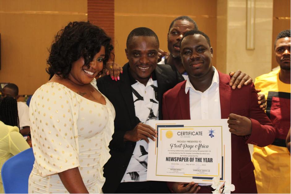Liberia: FPA Wins Newspaper of the Year Again, its Editor Scoops Journalist of the Year Accolade at PUL Awards Night Liberia: FPA Wins Newspaper of the Year Again, its Editor Scoops Journalist of the Year Accolade at PUL Awards Night