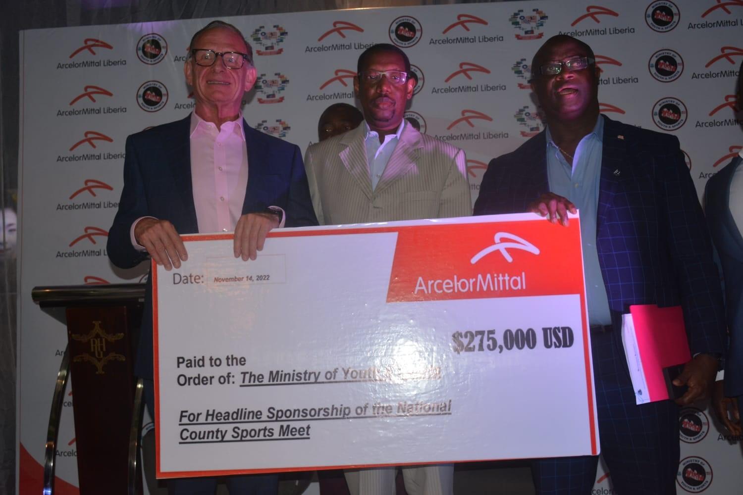 Liberia: ArcelorMittal Signs US$275,000 County Meet Sponsorship Liberia: ArcelorMittal Signs US$275,000 County Meet Sponsorship