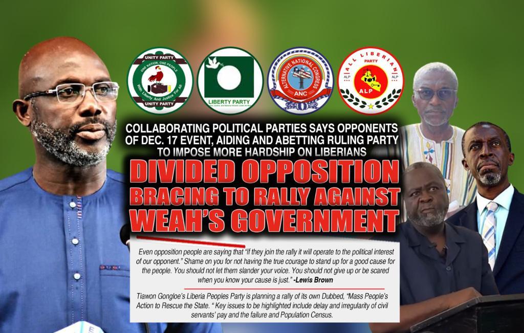 Liberia: Opposition Political Parties Split over Planned Protest against Weah-led Government Liberia: Opposition Political Parties Split over Planned Protest against Weah-led Government