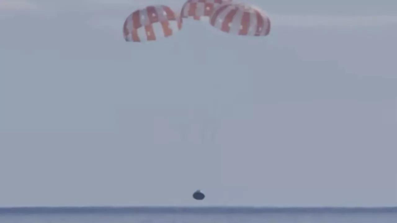 NASA's Orion Capsule Splashes Down in Pacific, Completing Unmanned Mission to Moon Orbit NASA's Orion Capsule Splashes Down in Pacific, Completing Unmanned Mission to Moon Orbit