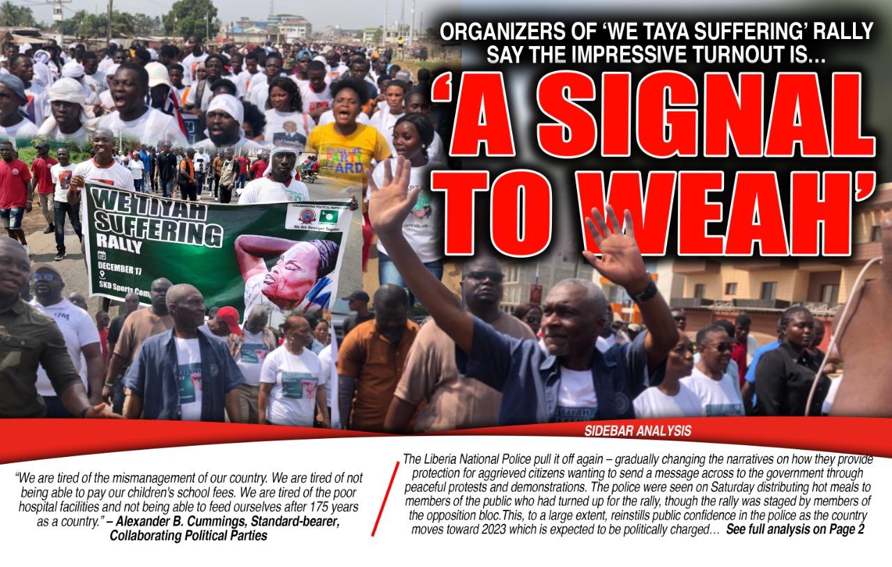 CPP Standard-Bearer Terms “We Tiya Suffering Rally” To Signal Weah’s One-Term Presidency CPP Standard-Bearer Terms “We Tiya Suffering Rally” To Signal Weah’s One-Term Presidency